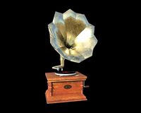 Gramophone 3D - old vintage vinyl record player