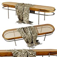 Lounge rattan bench