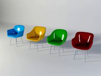 Chairs simple - 4 designs  collection set