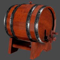 Wine Barrel Low-Poly