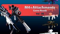 M4 - 17 Attachments - 15 Skins Vol-00 -Game Ready- Free