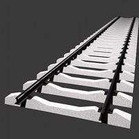 Railway rails with concrete sleepers