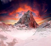 Winter mountain with texture inside