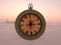 Low Poly Old Clock wall