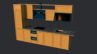 Kitchen counter with sink and oven