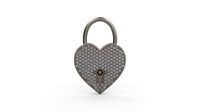 Heart Lock and Key Pendant | 3D