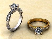 Twisted Vine Ring 1ct | 3D