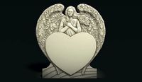 Angel and Heart Tombstone | 3D