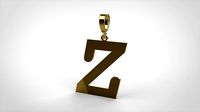 pendant alphabet courier Z  medium | 3D