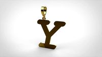 pendant alphabet courier Y medium | 3D