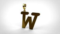 pendant alphabet courier W medium | 3D