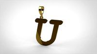 pendant alphabet courier U medium | 3D