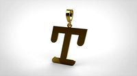 pendant alphabet courier T medium | 3D
