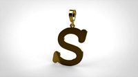 pendant alphabet courier S  medium | 3D