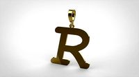 pendant alphabet courier  R medium | 3D