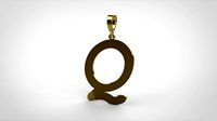 pendant alphabet courier  Q medium | 3D