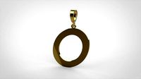 pendant alphabet courier O  medium | 3D
