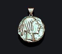 Native indian american coin pendant | 3D