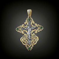 Openwork eastern christian cross jesus necklace pendant | 3D