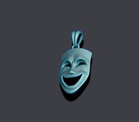 Comedy mask pendant | 3D