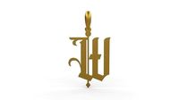Initial Letters Pendant Winchester W | 3D