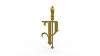 Initial Letters Pendant Winchester P | 3D