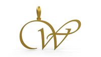 Initial Letters Pendant Vivaldi W | 3D