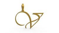 Initial Letters Pendant Vivaldi V | 3D