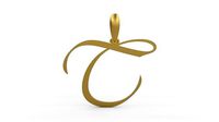 Initial Letters Pendant Vivaldi T | 3D