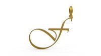 Initial Letters Pendant Vivaldi F | 3D