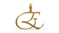Initial Letters Pendant Vivaldi E | 3D