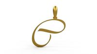 Initial Letters Pendant Vivaldi C | 3D