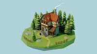 Lowpoly Medieval House