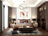 Modern Bedroom Interior Scene 14