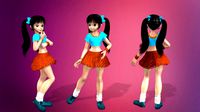 cartoon stylized girl-5 rigged