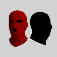 black and red balaclava mask