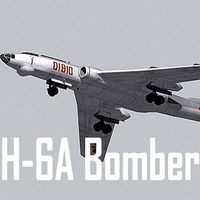 chinese air force h-6a bomber low polygon