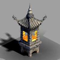 emei school-stone-street light 17
