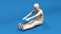 low poly kid stretching