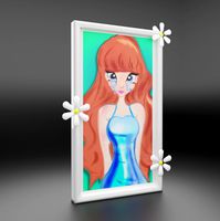 anime drawing framed