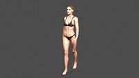 beautiful woman -rigged 3d character