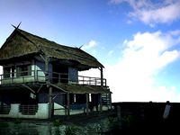 mountain forest grass house primitive village village