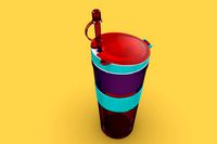 2 in 1 travel snack drink cup bottle container lid with straw