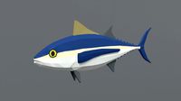 low poly cartoon tuna fish