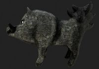 Game-ready fantasy stone boar