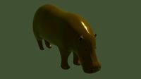 hippo metalic statue