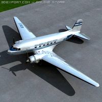 Douglas DC3 PanAm 3D Model