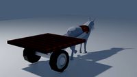 donkey cart low-poly game-ready animated riggied model