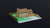 Low-poly cartoon simpsons house