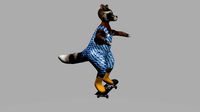 raccoon on a skateboard